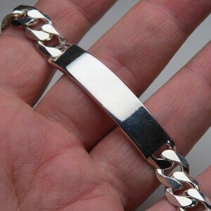 *925 Sterling Silver Men's ID Cuban link Bracelet
